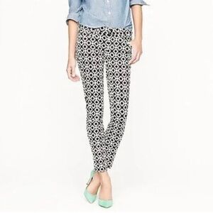 J Crew Toothpick Geometric Black and White Women's Pants